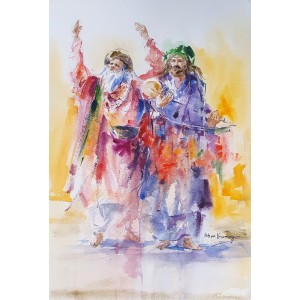 Abbas Kamangar, 15 x 22 Inch, Watercolor on Paper, Figurative Painting, AC-AK-016